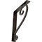 Ekena Millwork Edwards Wrought Iron Bracket, (Triple center brace), Antiqued Warm Silver 2"W x 12"D x 15"H BKTM02X12X15TEDAWS - alternate 1